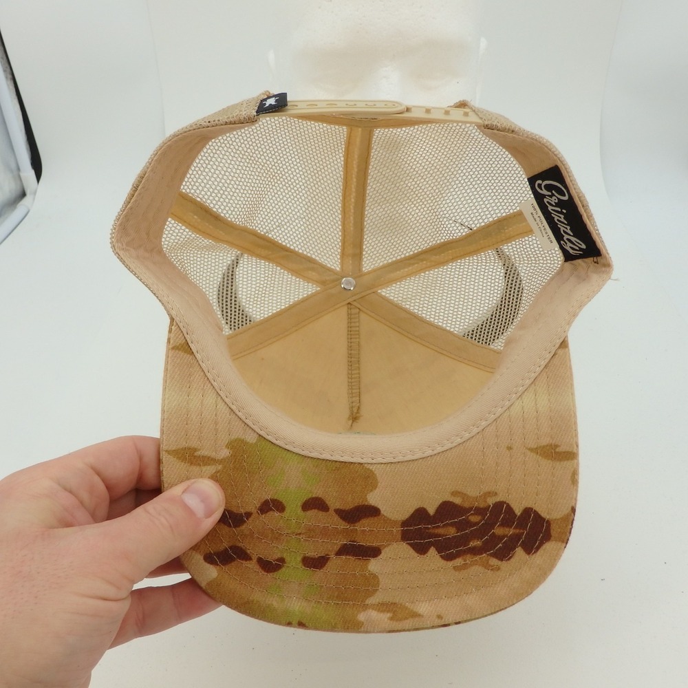 Grizzly Griptape Company Trucker Style Snapback Unisex Hat Sand Camouflage NWOT - Picture 9 of 12